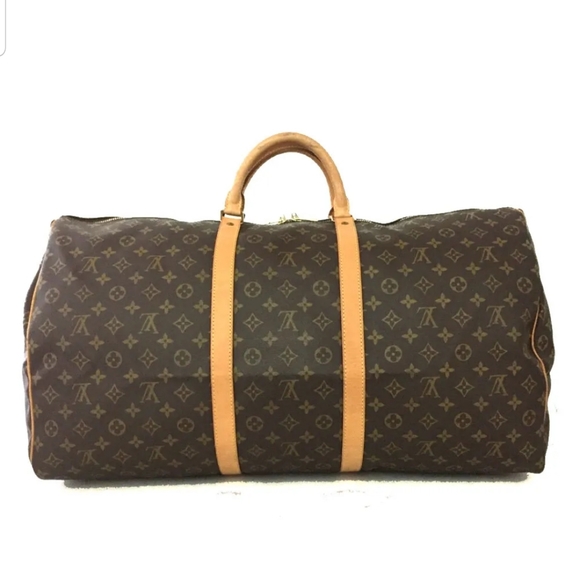 LOUIS VUITTON LV Boston Keepall 60 Travel Handbag Signature France - Picture 7 of 11